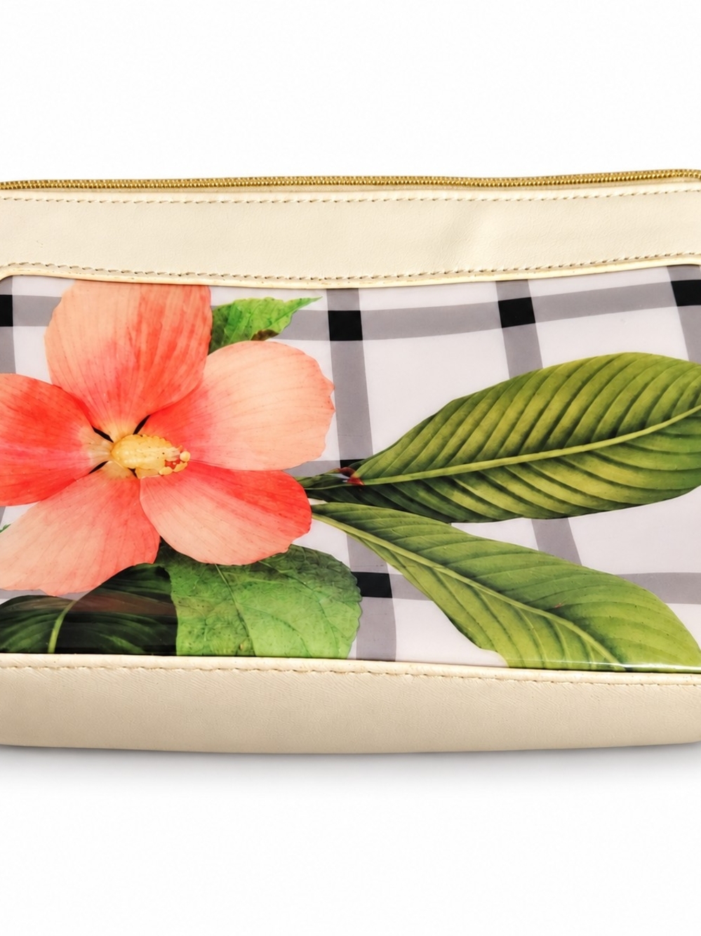 Ted Baker Floral Print Cream zippered cosmetics Bag